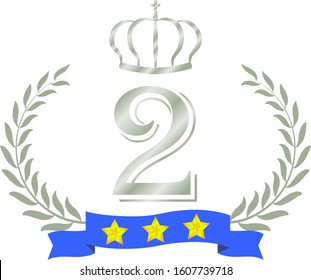 This is a illustration of Wide Round frame of laurel and crown and Ribbon