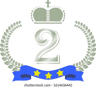 This is a illustration of Wide Round frame of laurel and crown and Ribbon