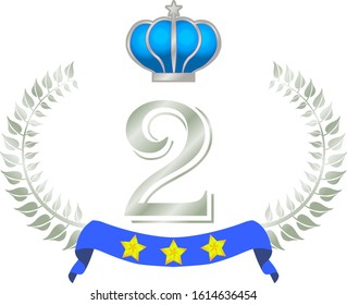 This is a illustration of Wide Round frame of laurel and crown and Ribbon