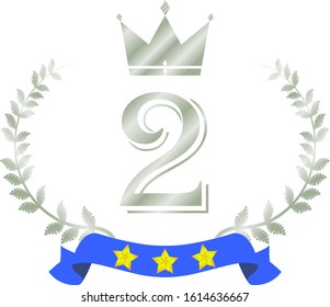 This is a illustration of Wide Round frame of laurel and crown and Ribbon