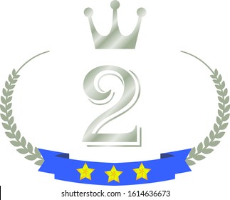 This is a illustration of Wide Round frame of laurel and crown and Ribbon