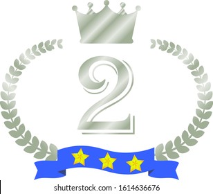 This is a illustration of Wide Round frame of laurel and crown and Ribbon