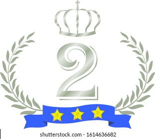 This is a illustration of Wide Round frame of laurel and crown and Ribbon