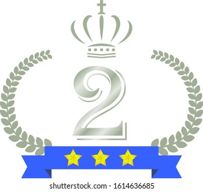 This is a illustration of Wide Round frame of laurel and crown and Ribbon