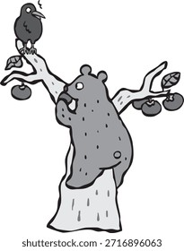 Esta es una ilustración de un oso salvaje.