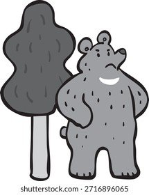 Esta es una ilustración de un oso salvaje.
