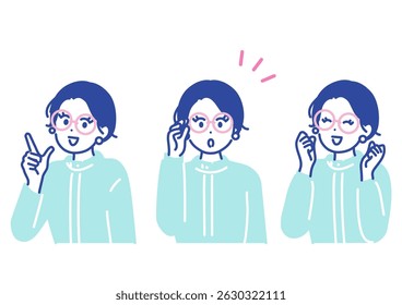 This is an illustration of a woman in a positive pose. vector.