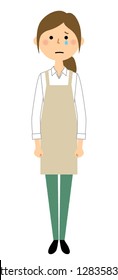 This is an illustration a woman wearing an apron is calling.