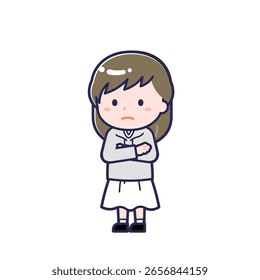 Dies ist eine Illustration einer Frau "Erwachsene in einfachen Kleidern".