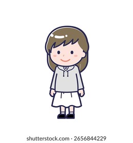 Esta é uma ilustração de "Adultos à paisana" de uma mulher.