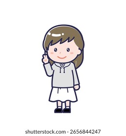 Esta é uma ilustração de "Adultos à paisana" de uma mulher.
