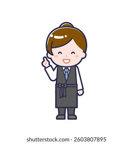 This is an illustration of a woman's "bartender".