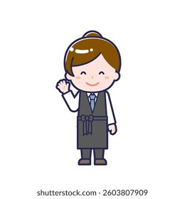 This is an illustration of a woman's "bartender".