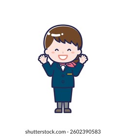 This is an illustration of a woman's "cabin attendant".