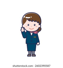 This is an illustration of a woman's "cabin attendant".