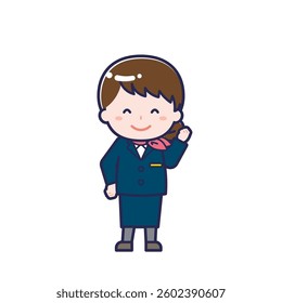 This is an illustration of a woman's "cabin attendant".
