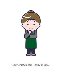 This is an illustration of a woman's "cafe clerk".