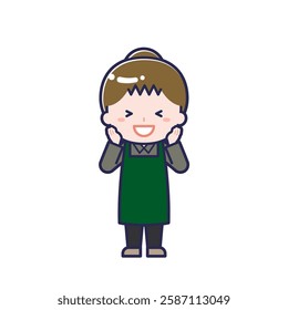 This is an illustration of a woman's "cafe clerk".