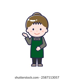 This is an illustration of a woman's "cafe clerk".