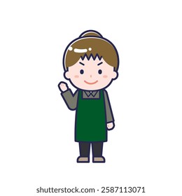 This is an illustration of a woman's "cafe clerk".