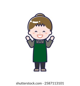 This is an illustration of a woman's "cafe clerk".