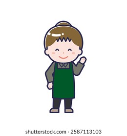 This is an illustration of a woman's "cafe clerk".