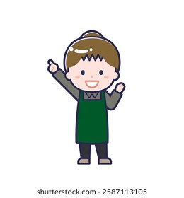 This is an illustration of a woman's "cafe clerk".