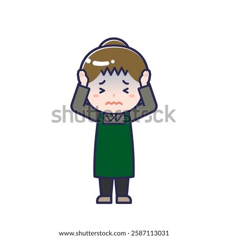 This is an illustration of a woman's "cafe clerk".