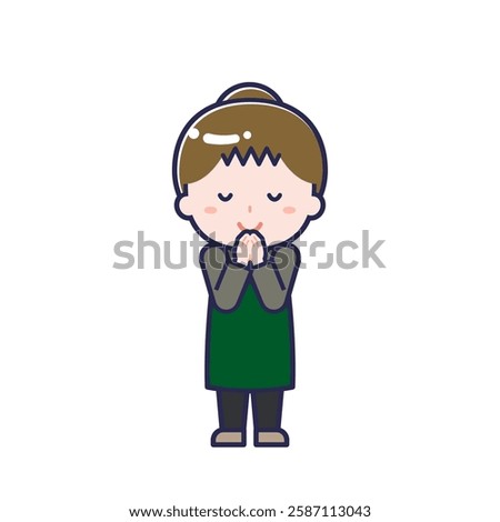 This is an illustration of a woman's "cafe clerk".