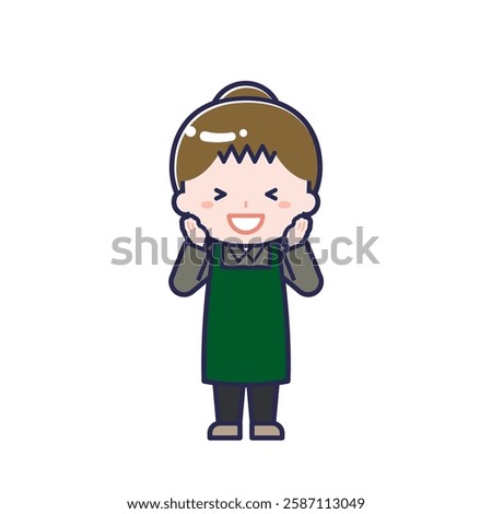 This is an illustration of a woman's "cafe clerk".
