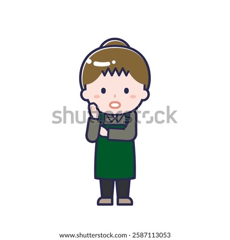 This is an illustration of a woman's "cafe clerk".