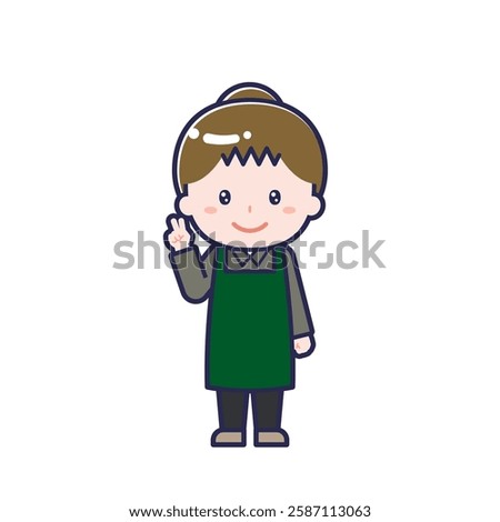 This is an illustration of a woman's "cafe clerk".