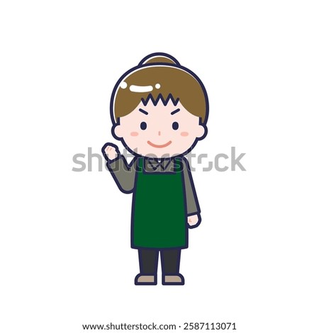 This is an illustration of a woman's "cafe clerk".