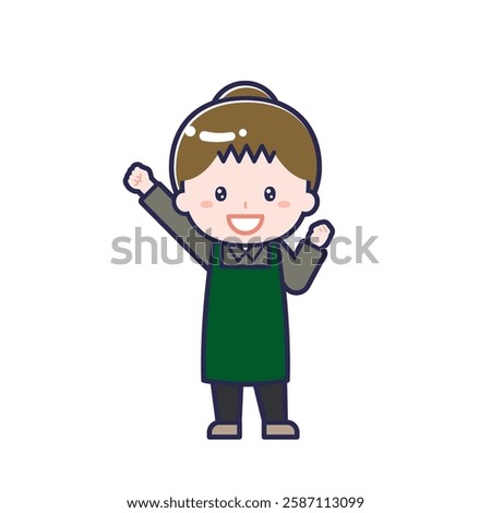 This is an illustration of a woman's "cafe clerk".
