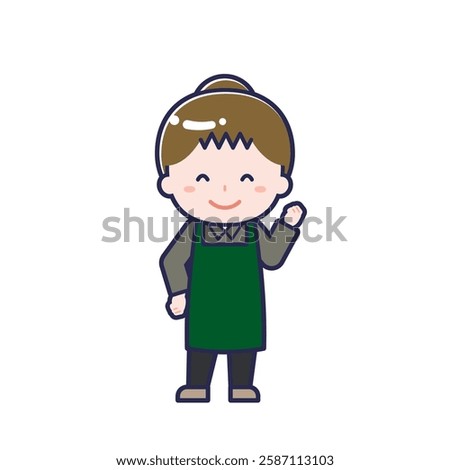 This is an illustration of a woman's "cafe clerk".