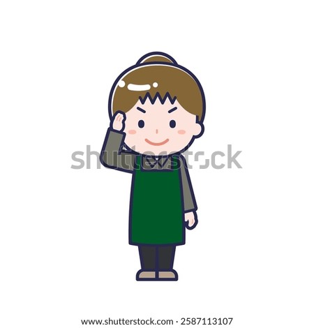 This is an illustration of a woman's "cafe clerk".