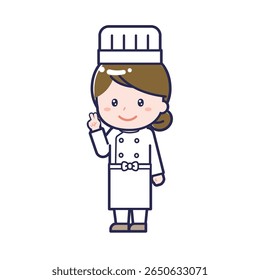 Esta é uma ilustração do "chef" de uma mulher.