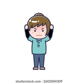 This is an illustration of a woman's "child support worker".
