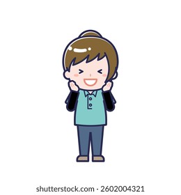 This is an illustration of a woman's "child support worker".