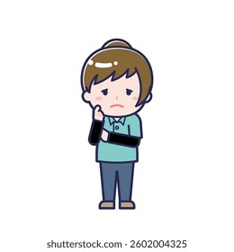 This is an illustration of a woman's "child support worker".
