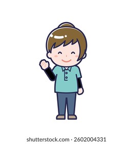 This is an illustration of a woman's "child support worker".