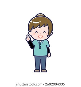 This is an illustration of a woman's "child support worker".