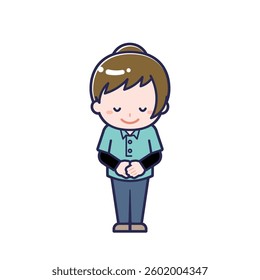 This is an illustration of a woman's "child support worker".