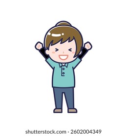 This is an illustration of a woman's "child support worker".