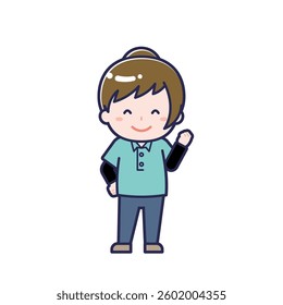 This is an illustration of a woman's "child support worker".