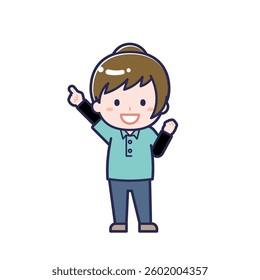 This is an illustration of a woman's "child support worker".