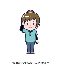 This is an illustration of a woman's "child support worker".