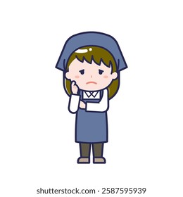 This is an illustration of a woman's "Cleaning staff".