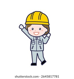 Esta es una ilustración del "Trabajador de la construcción" de una mujer.