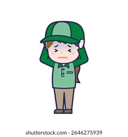 This is an illustration of a woman's "Delivery Person".